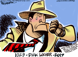 DICK LOCHER -RIP by Milt Priggee
