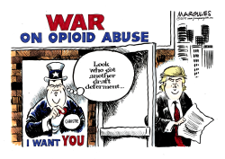 Trump, Chrisitie and Opioid Crisis color by Jimmy Margulies
