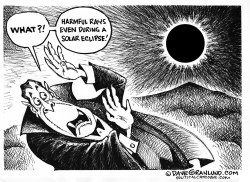 SOLAR ECLIPSE AND RAYS by Dave Granlund