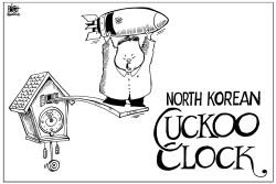NORTH KOREAN CUCKOO CLOCK, B/W by Randy Bish