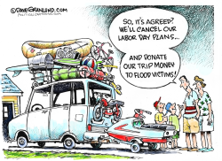 LABOR DAY GLOOM AND DONATIONS  by Dave Granlund