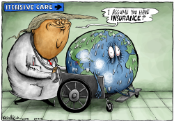 EARTH IN DONALD TRUMP'S HANDS by Brian Adcock