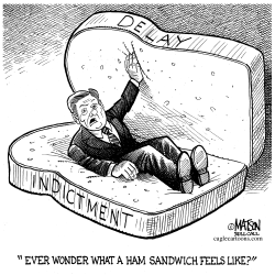 TOM DELAY COMPARES HIMSELF TO A HAM SANDWICH by R.J. Matson