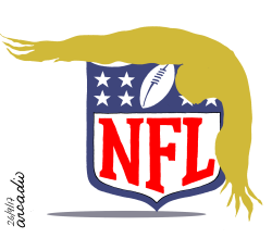 TRUMP AND THE AMERICAN FOOTBALL by Arcadio Esquivel