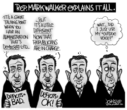 LOCAL NC MARK WALKER AND DEFICITS BW by John Cole