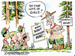 BOY SCOUTS AND GIRL MEMBERS  by Dave Granlund