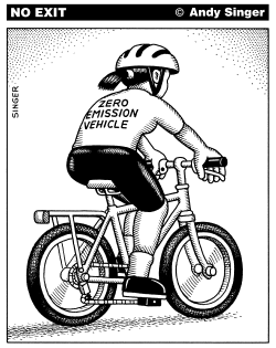 BICYCLES ARE ZERO EMISSION VEHICLES by Andy Singer