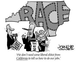 LOCAL NC BERGER AND MOORE RACIAL GERRYMANDER BW by John Cole