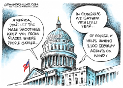 GATHERINGS AND MASS SHOOTINGS  by Dave Granlund