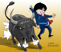 PUIGDEMONT CATCHED BY THE JUSTICE by Arcadio Esquivel