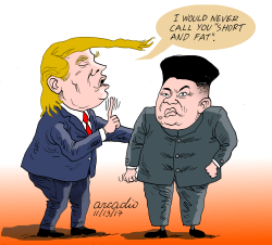 TRUMP AND KIM MUTUAL INSULTS by Arcadio Esquivel