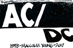MALCOLM YOUNG -RIP by Milt Priggee