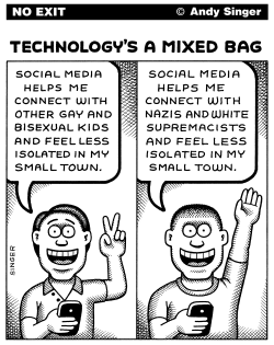 TECHNOLOGY IS A MIXED BAG by Andy Singer