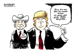 TRUMP SUPPORTS ROY MOORE COLOR by Jimmy Margulies