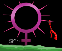 WOMEN WITH THORNS AND TRUMP./ MUJERES Y TRUMP. by Arcadio Esquivel