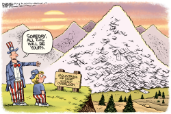 MOUNTAINS OF DEBT by Rick McKee