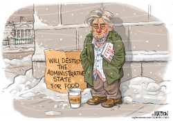 Steve Bannon Out In The Cold by RJ Matson