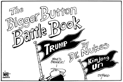 THE BIGGER BUTTON BATTLE, B/W by Randy Bish