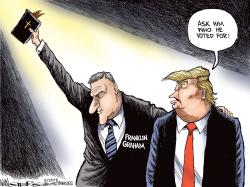 FRANKLIN GRAHAM DEFENDS TRUMP by Kevin Siers
