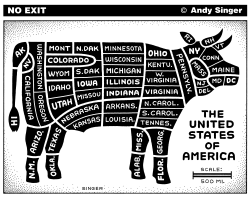 BUTCHER DIAGRAM OF USA by Andy Singer