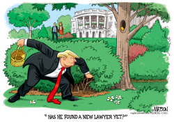 TRUMP HUNTS FOR NEW LAWYER by RJ Matson