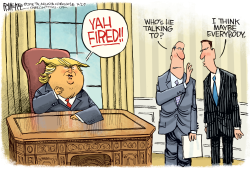 YAH FIRED by Rick McKee