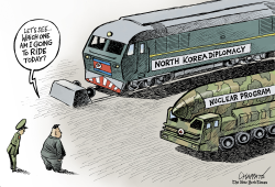 AFTER KIM’S TRAIN TRIP TO CHINA by Patrick Chappatte