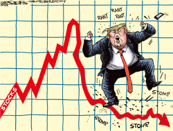 TRUMP RAGE AND WALL ST by Kevin Siers