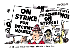 TEACHER STRIKES COLOR by Jimmy Margulies