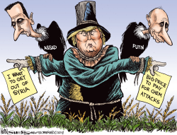 TRUMP BRAINY SYRIA POLICY by Kevin Siers