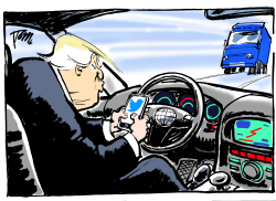 Trump texting by Tom Janssen