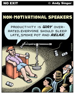 NON MOTIVATIONAL SPEAKERS COLOR VERSION by Andy Singer