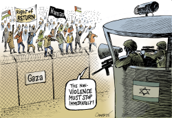 PROTESTS AT THE GAZA BORDER by Patrick Chappatte