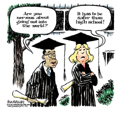 GRADUATION AND SCHOOL SHOOTINGS COLOR by Jimmy Margulies