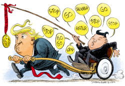 North Korea Carrot and Stick by Daryl Cagle