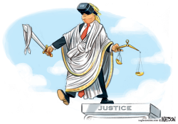 TRUMP JUSTICE IS BLINDED BY VIRTUAL REALITY by RJ Matson