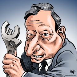 DRAGHI AND HIS TOOL by Hajo de Reijger