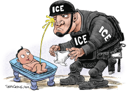 ICE pee by Daryl Cagle