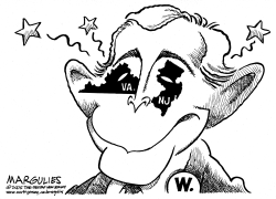 BUSH BLACK EYES FROM VIRGINIA AND NEW JERSEY by Jimmy Margulies