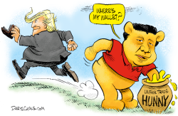 TRUMP AND WINNIE THE XI AND TARIFFS by Daryl Cagle