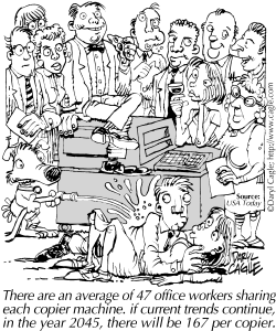 TRUE BUSINESS SHARE THE COPIER MACHINE by Daryl Cagle