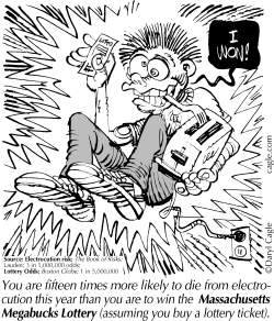 TRUE LOTTO ELECTROCUTION by Daryl Cagle