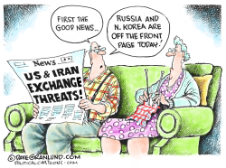 IRAN AND US EXCHANGE THREATS by Dave Granlund