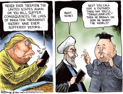 TRUMP'S WARNING TO IRAN by Kevin Siers