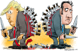 TRUMP VS COHEN WITH BLOOD by Daryl Cagle