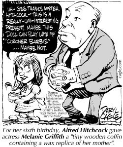 TRUE - ALFRED HITCHCOCK AND MELANIE GRIFFITH by Daryl Cagle