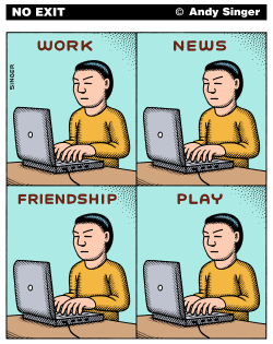 WORK NEWS FRIENDSHIP PLAY COLOR VERSION by Andy Singer