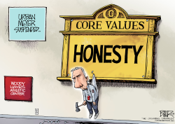 LOCAL OH URBAN MEYER SUSPENDED by Nate Beeler
