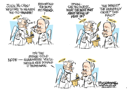 SO MCCAIN ARRIVES IN HEAVEN by David Fitzsimmons