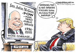 MCCAIN TV TRIBUTES AND TRUMP by Dave Granlund